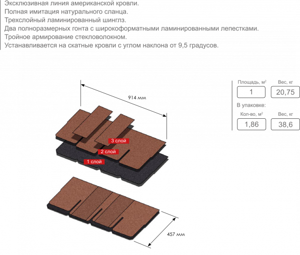 БИТУМНАЯ ЧЕРЕПИЦА КЛАССА ЛЮКС